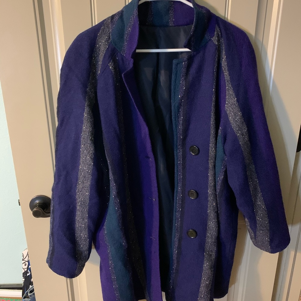 Purple and blue coat